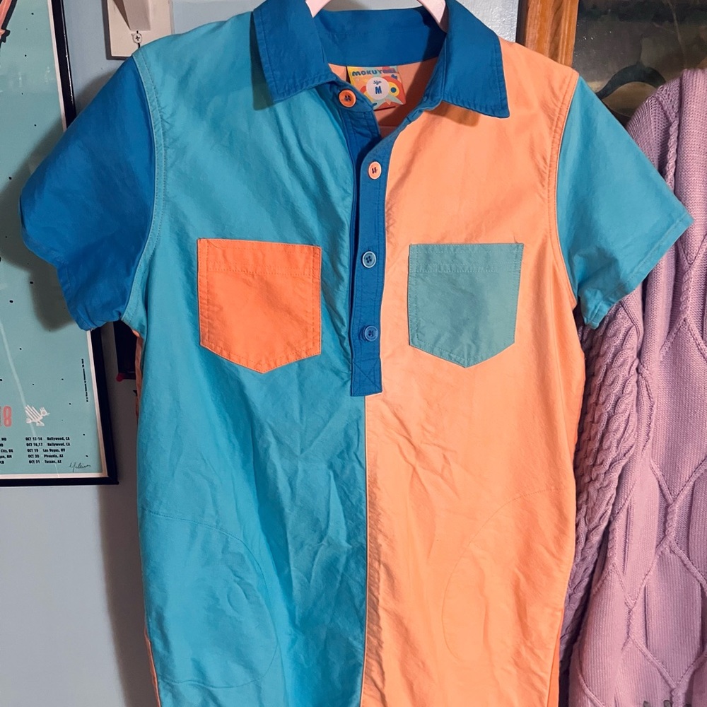 Mokuyobi Color Block Shirt Dress
